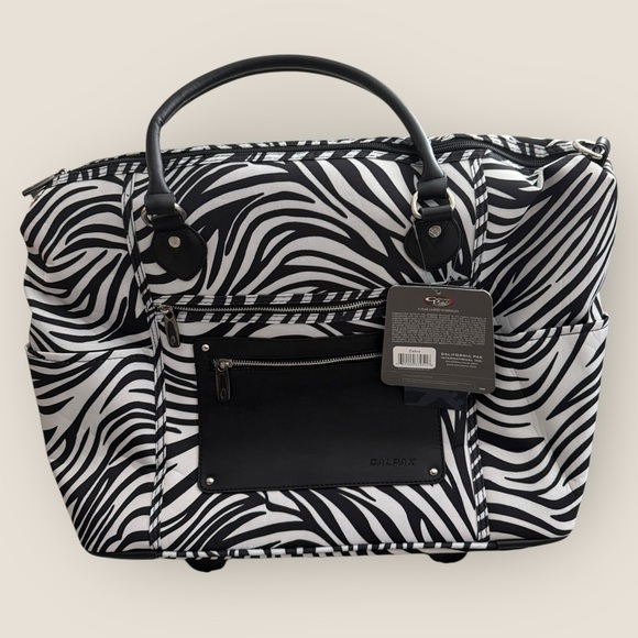 Calpak | Zanny Rolling Carry-On Tote | Zebra Print with Purple Interior | OS - Picture 3 of 12